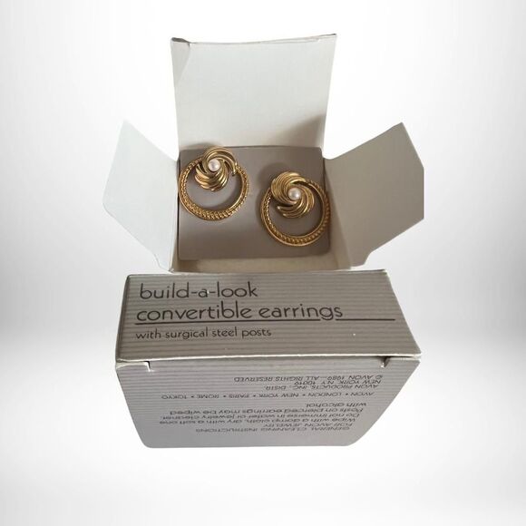 4-in-1 RARE 1989 Build a Look Convertible Earrings - Exclusive for Avon - NIB - Picture 7 of 7